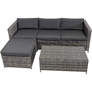 SUNVIVI Coffee Table with Sectional | Weather Protected | 5pcs