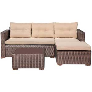 SUNSITT Coffee Table with Sectional | Outdoor Furniture | 4pcs