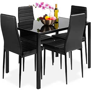 Best Choice Dining Table Set | Faux Leather | Metal Frame