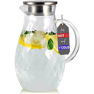 Borosilicate Glass Margarita Recipe Pitcher | with Lid and Spout