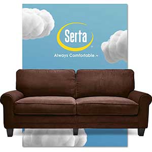 Serta Copenhagen | 78” Microfiber Sofa | Pillowed Back Cushions