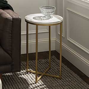 Walker Edison Industrial Farmhouse Square Side End Accent Table