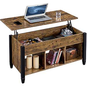 Yaheetech Lift Top Coffee Table | Rustic | Hidden Compartment